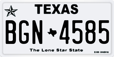 TX license plate BGN4585