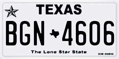 TX license plate BGN4606