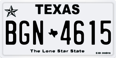 TX license plate BGN4615