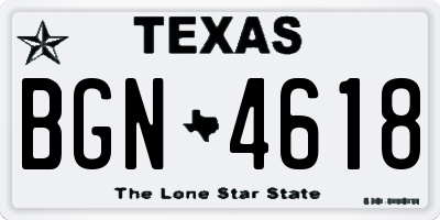 TX license plate BGN4618