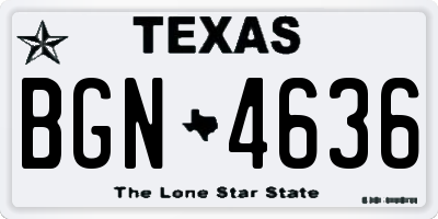 TX license plate BGN4636