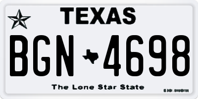 TX license plate BGN4698