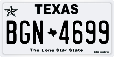 TX license plate BGN4699