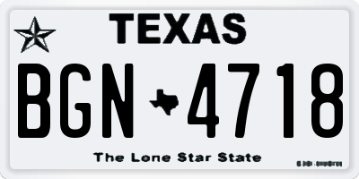 TX license plate BGN4718