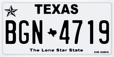 TX license plate BGN4719