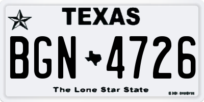 TX license plate BGN4726