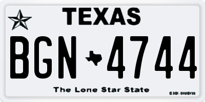 TX license plate BGN4744