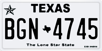 TX license plate BGN4745