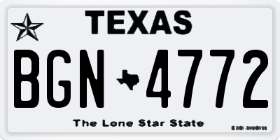 TX license plate BGN4772