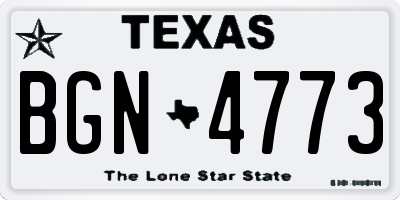 TX license plate BGN4773