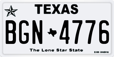TX license plate BGN4776