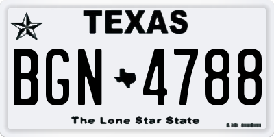 TX license plate BGN4788