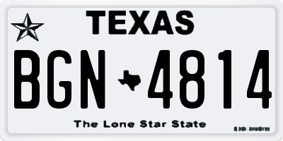 TX license plate BGN4814