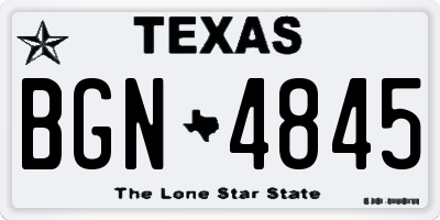 TX license plate BGN4845