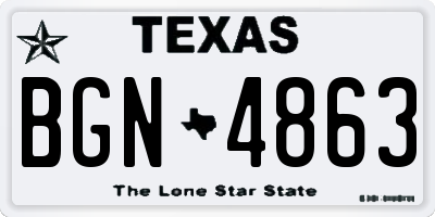 TX license plate BGN4863