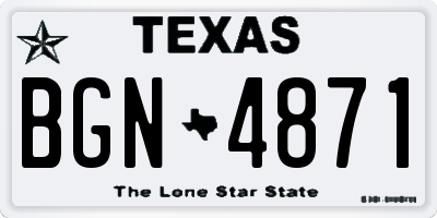 TX license plate BGN4871