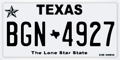 TX license plate BGN4927
