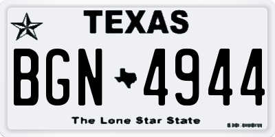TX license plate BGN4944