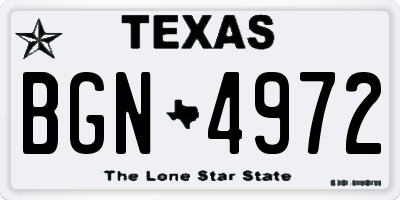 TX license plate BGN4972