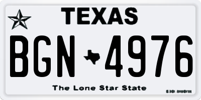 TX license plate BGN4976