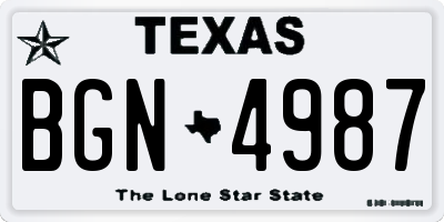 TX license plate BGN4987