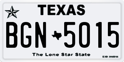 TX license plate BGN5015