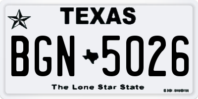 TX license plate BGN5026
