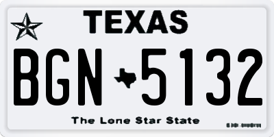 TX license plate BGN5132