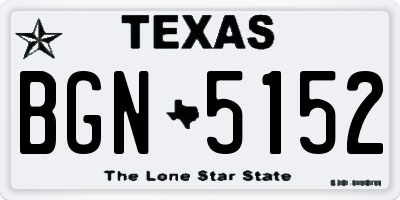 TX license plate BGN5152