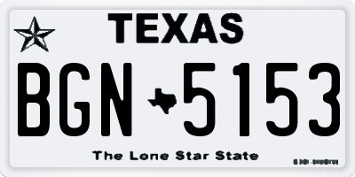 TX license plate BGN5153