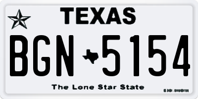 TX license plate BGN5154