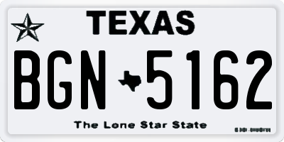 TX license plate BGN5162