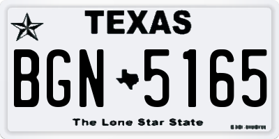 TX license plate BGN5165