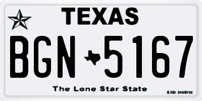 TX license plate BGN5167
