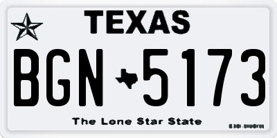 TX license plate BGN5173