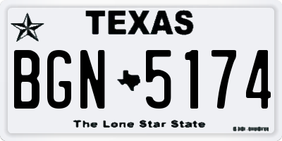 TX license plate BGN5174