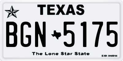TX license plate BGN5175