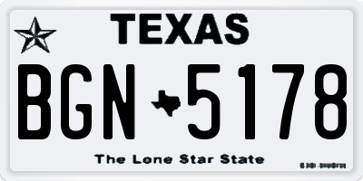 TX license plate BGN5178
