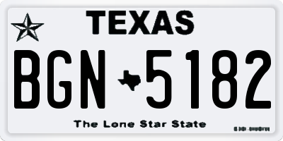 TX license plate BGN5182