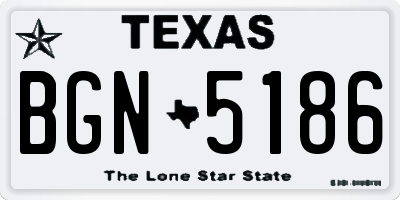 TX license plate BGN5186