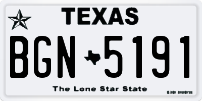 TX license plate BGN5191