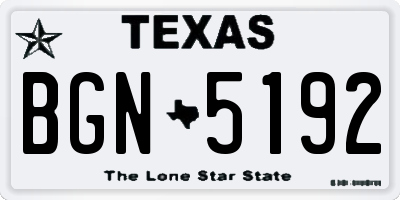 TX license plate BGN5192