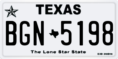TX license plate BGN5198