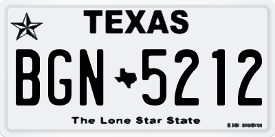 TX license plate BGN5212