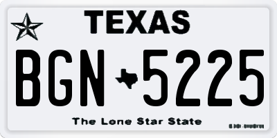 TX license plate BGN5225