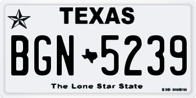 TX license plate BGN5239