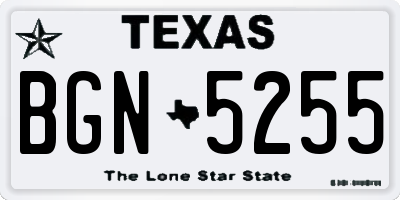 TX license plate BGN5255