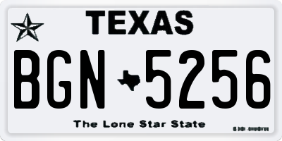 TX license plate BGN5256