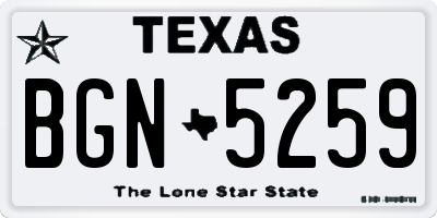 TX license plate BGN5259