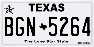 TX license plate BGN5264